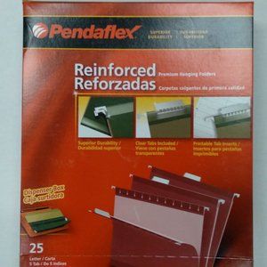New 25-Pieces Pendaflex Esselte Hanging File Folders, Letter Size, Tabs Included